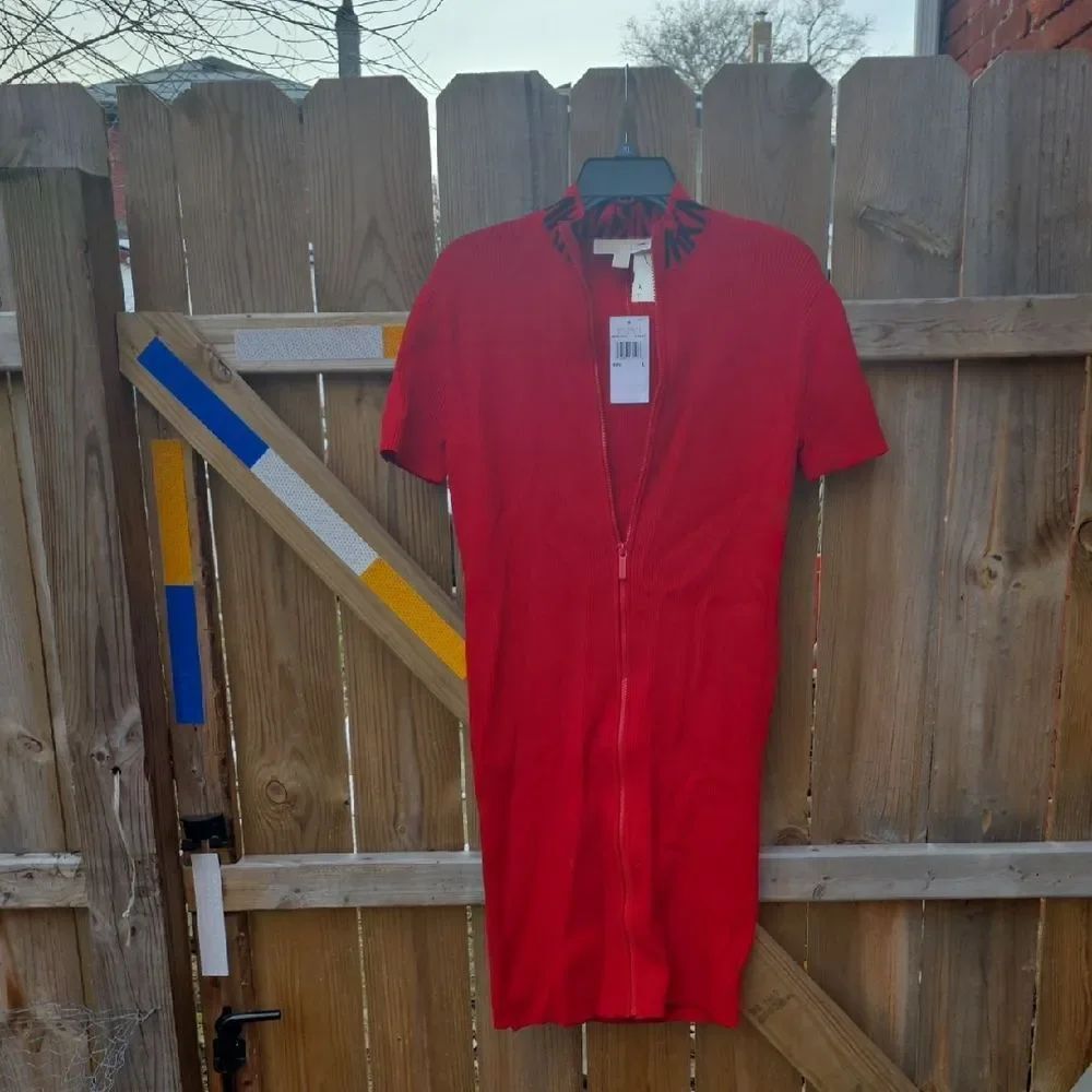 Red Zippered Women's Dress